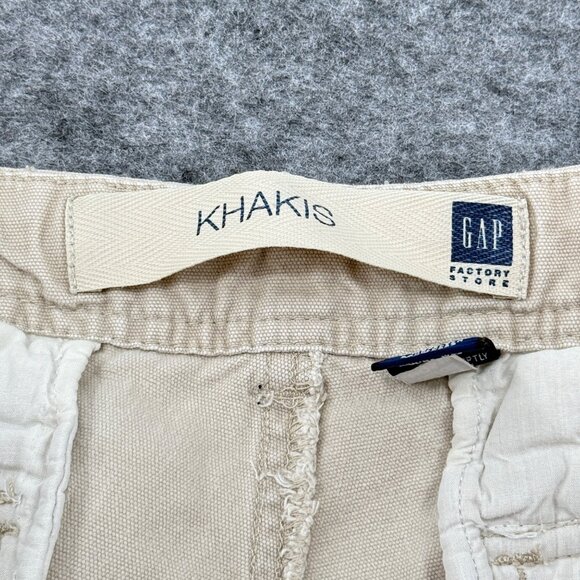 Gap Factory Store Mens Khaki Cargo Shorts W38 100% Cotton Casual Wear FLAWS - Picture 2 of 9
